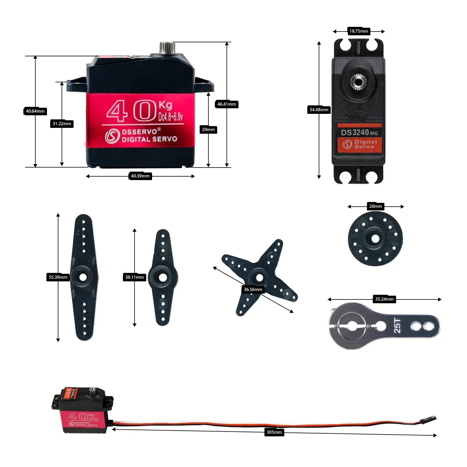 Digital Servo 40KG 180/270 Deg - Robot Arm Motor recensie en prijs