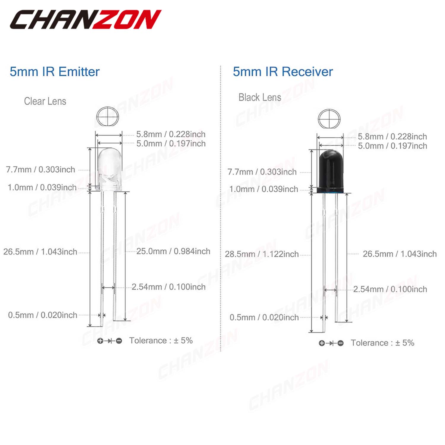 3mm 5mm 10mm IR LED Diode Tran - Hobby Is Science recensie en prijs